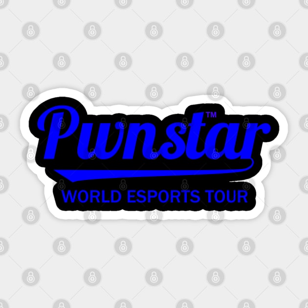 Pwnstar™ Blue World Esports Tour Baseball Swash 1 Sticker by pwnstar